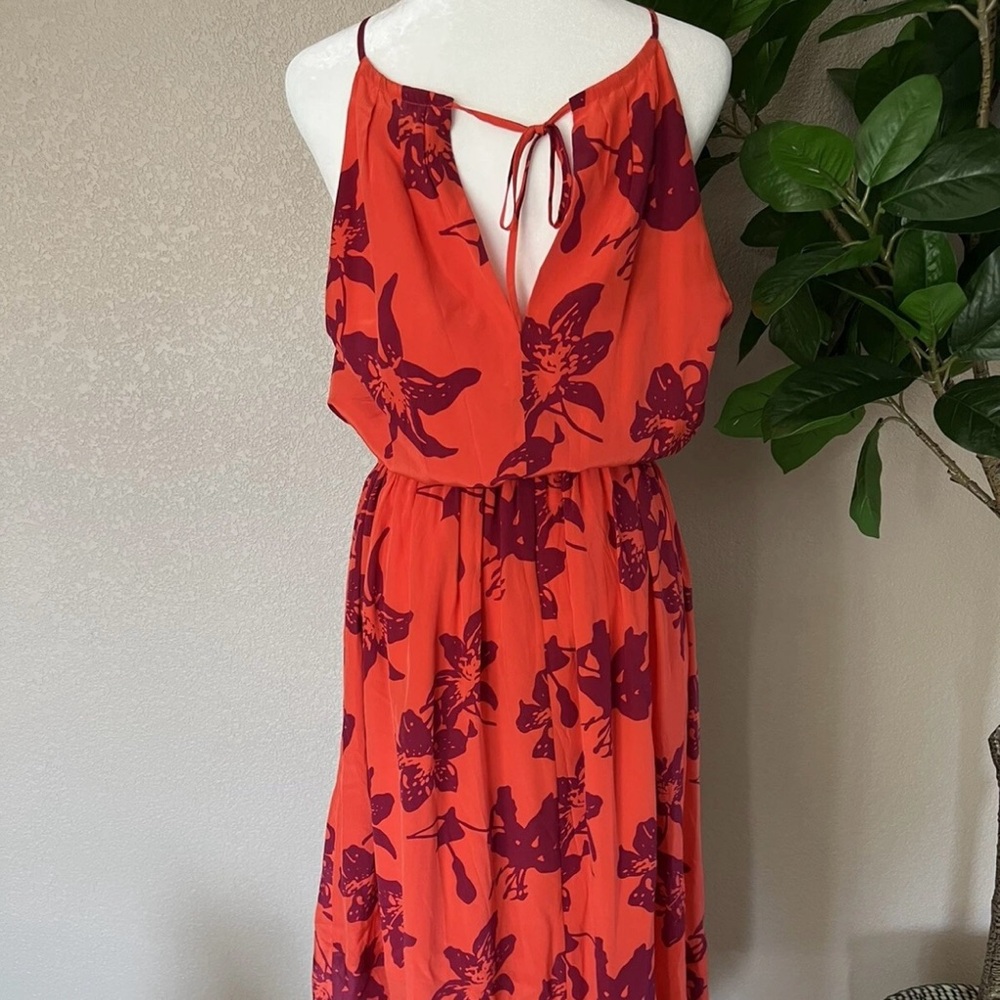 Banana Republic Women’s Bold Floral Silk High/Low Dress w/ pockets Size 6 Petite - Picture 3 of 12
